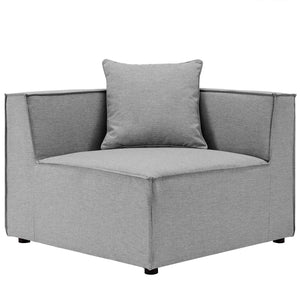 Modway Furniture Saybrook 8-Piece Modular Outdoor Patio Sectional Sofa - All-Weather Comfort & Stylish Design Gray EEI-4388-GRY