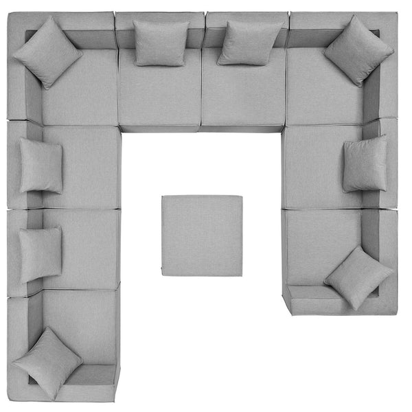 Modway Furniture Saybrook 10-Piece Outdoor Sectional Sofa – Stylish, Durable, and Customizable for Ultimate Comfort Gray EEI-4389-GRY