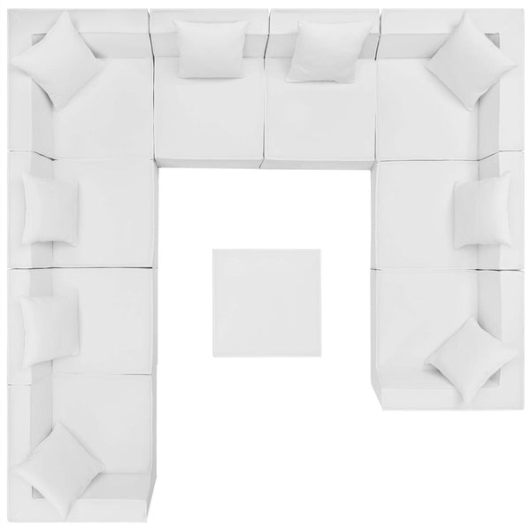 Modway Furniture Saybrook 10-Piece Outdoor Sectional Sofa – Stylish, Durable, and Customizable for Ultimate Comfort White EEI-4389-WHI