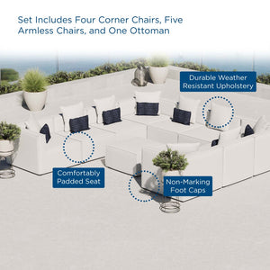 Modway Furniture Saybrook 10-Piece Outdoor Sectional Sofa – Stylish, Durable, and Customizable for Ultimate Comfort White EEI-4389-WHI