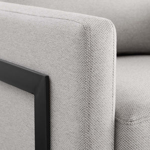 Modway Furniture Posse Upholstered Accent Chair – Retro-Modern Design with Luxurious Comfort for Any Space Black Camel EEI-4391-BLK-CAM