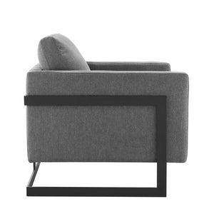 Modway Furniture Posse Upholstered Accent Chair – Retro-Modern Design with Luxurious Comfort for Any Space Black Charcoal EEI-4391-BLK-CHA