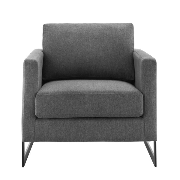 Modway Furniture Posse Upholstered Accent Chair – Retro-Modern Design with Luxurious Comfort for Any Space Black Charcoal EEI-4391-BLK-CHA