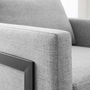 Modway Furniture Posse Upholstered Accent Chair – Retro-Modern Design with Luxurious Comfort for Any Space Black Light Gray EEI-4391-BLK-LGR