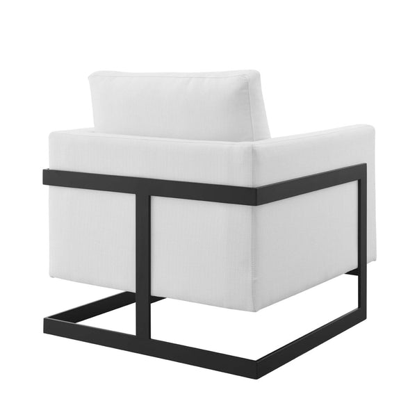 Modway Furniture Posse Upholstered Accent Chair – Retro-Modern Design with Luxurious Comfort for Any Space Black White EEI-4391-BLK-WHI
