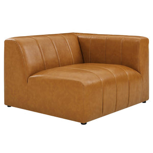 Modway Furniture Bartlett Vegan Leather Right-Arm Chair - Stylish Modular Seating with Luxe Comfort & Retro Flair EEI-4395-TAN