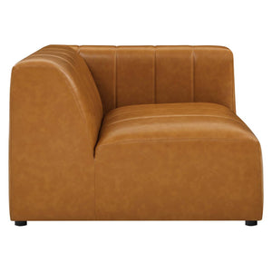 Modway Furniture Bartlett Vegan Leather Right-Arm Chair - Stylish Modular Seating with Luxe Comfort & Retro Flair EEI-4395-TAN