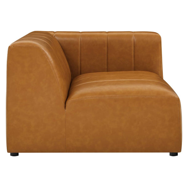 Modway Furniture Bartlett Vegan Leather Right-Arm Chair - Stylish Modular Seating with Luxe Comfort & Retro Flair EEI-4395-TAN