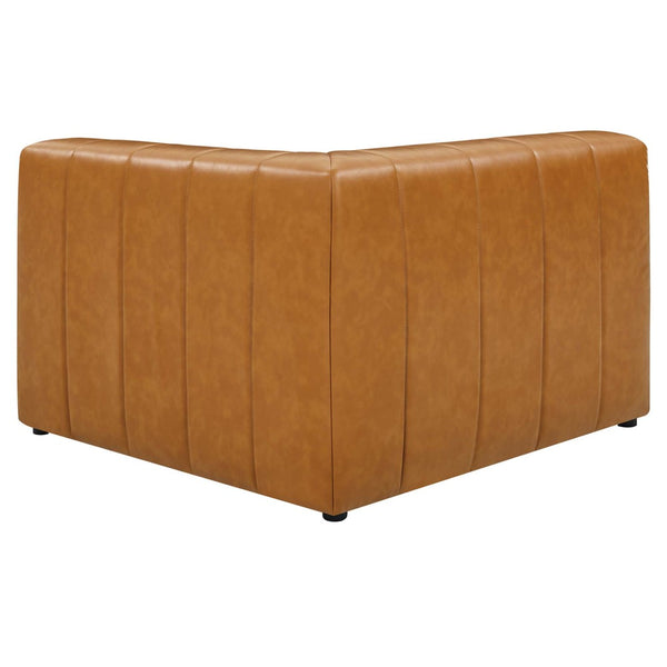 Modway Furniture Bartlett Vegan Leather Right-Arm Chair - Stylish Modular Seating with Luxe Comfort & Retro Flair EEI-4395-TAN