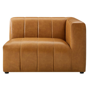 Modway Furniture Bartlett Vegan Leather Right-Arm Chair - Stylish Modular Seating with Luxe Comfort & Retro Flair EEI-4395-TAN