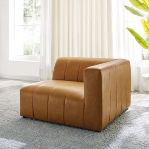Modway Furniture Bartlett Vegan Leather Right-Arm Chair - Stylish Modular Seating with Luxe Comfort & Retro Flair EEI-4395-TAN