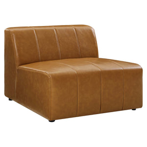 Modway Furniture Bartlett Vegan Leather Armless Chair - Retro-Modern Comfort for Stylish Lounges & Living Rooms EEI-4399-TAN