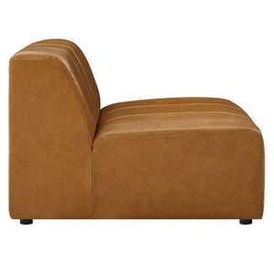 Modway Furniture Bartlett Vegan Leather Armless Chair - Retro-Modern Comfort for Stylish Lounges & Living Rooms EEI-4399-TAN