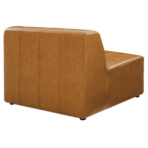 Modway Furniture Bartlett Vegan Leather Armless Chair - Retro-Modern Comfort for Stylish Lounges & Living Rooms EEI-4399-TAN