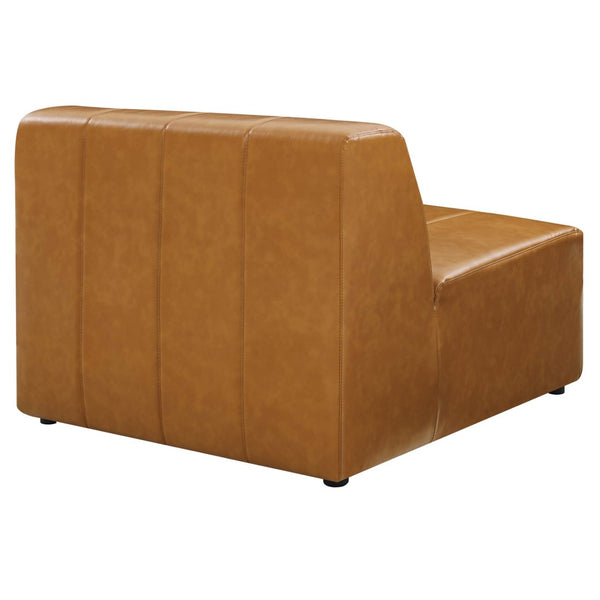Modway Furniture Bartlett Vegan Leather Armless Chair - Retro-Modern Comfort for Stylish Lounges & Living Rooms EEI-4399-TAN