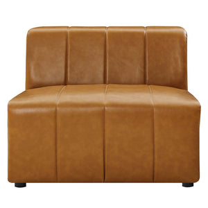 Modway Furniture Bartlett Vegan Leather Armless Chair - Retro-Modern Comfort for Stylish Lounges & Living Rooms EEI-4399-TAN