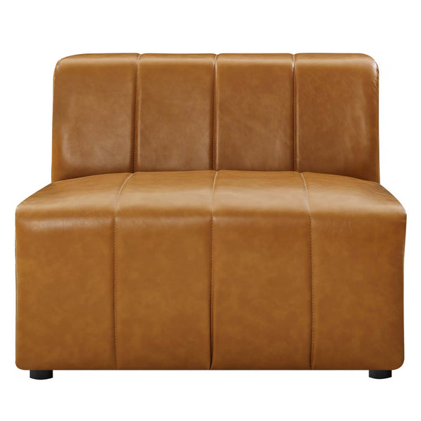 Modway Furniture Bartlett Vegan Leather Armless Chair - Retro-Modern Comfort for Stylish Lounges & Living Rooms EEI-4399-TAN