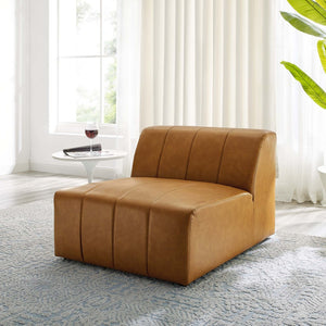 Modway Furniture Bartlett Vegan Leather Armless Chair - Retro-Modern Comfort for Stylish Lounges & Living Rooms EEI-4399-TAN