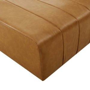 Modway Furniture Bartlett Vegan Leather Ottoman - Retro-Modern Design, Durable Comfort, Ideal for Stylish Living Spaces EEI-4401-TAN