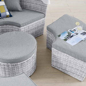 Modway Furniture Scottsdale Outdoor Patio Daybed with Adjustable Canopy, Plush Cushions for Ultimate Comfort & Style EEI-4442-LGR-GRY