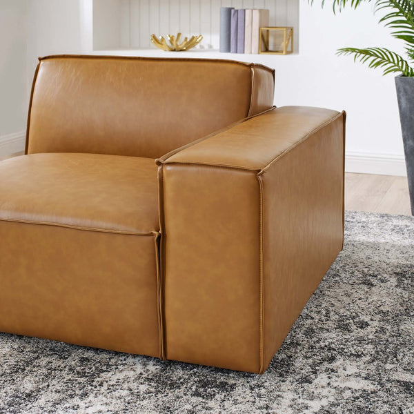 Modway Furniture Restore Right-Arm Vegan Leather Sectional Chair by Modway - Modern Comfort with Customizable Style EEI-4493-TAN