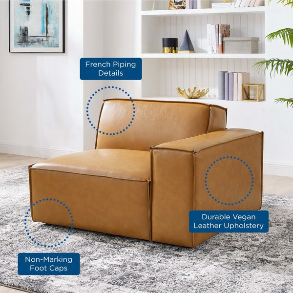 Modway Furniture Restore Right-Arm Vegan Leather Sectional Chair by Modway - Modern Comfort with Customizable Style EEI-4493-TAN