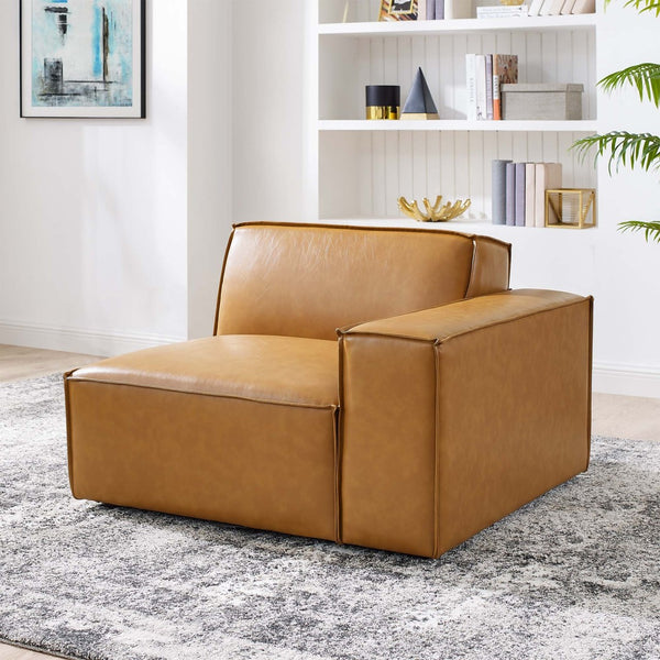 Modway Furniture Restore Right-Arm Vegan Leather Sectional Chair by Modway - Modern Comfort with Customizable Style EEI-4493-TAN