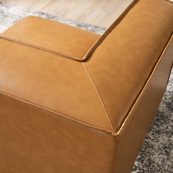 Modway Furniture Restore Vegan Leather Corner Chair - Modern Modular Sofa Seating with Comfort & Style, Tan EEI-4494-TAN