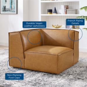 Modway Furniture Restore Vegan Leather Corner Chair - Modern Modular Sofa Seating with Comfort & Style, Tan EEI-4494-TAN