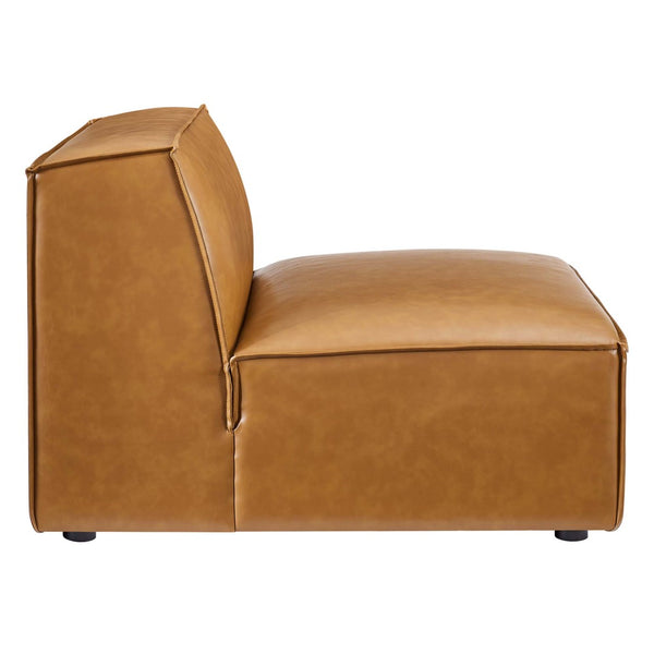Modway Furniture Restore Vegan Leather Armless Chair - Modular Accent Seating with Durable Comfort & Style EEI-4495-TAN