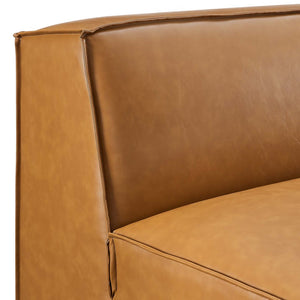 Modway Furniture Restore Vegan Leather Armless Chair - Modular Accent Seating with Durable Comfort & Style EEI-4495-TAN