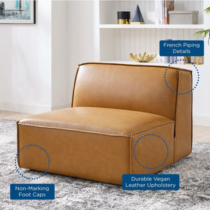 Modway Furniture Restore Vegan Leather Armless Chair - Modular Accent Seating with Durable Comfort & Style EEI-4495-TAN
