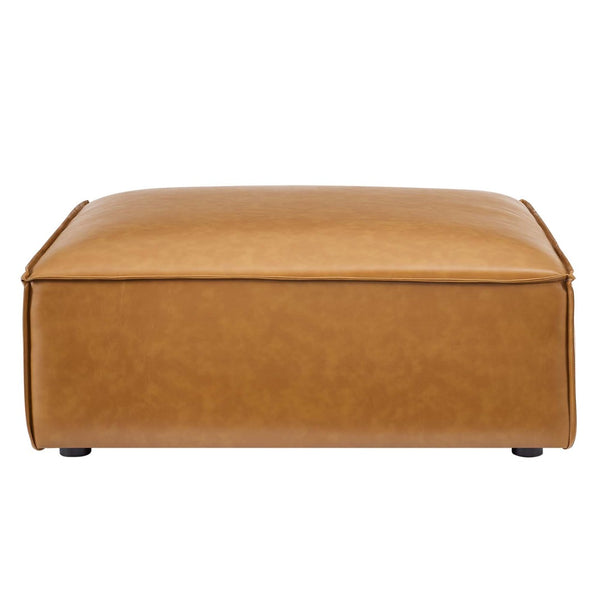 Modway Furniture Restore Vegan Leather Ottoman - Modern Minimalist Design with Plush Comfort for Any Living Space EEI-4496-TAN