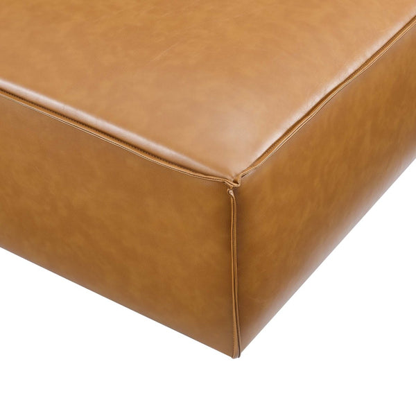 Modway Furniture Restore Vegan Leather Ottoman - Modern Minimalist Design with Plush Comfort for Any Living Space EEI-4496-TAN