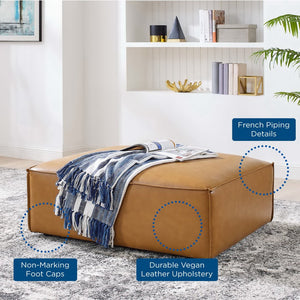 Modway Furniture Restore Vegan Leather Ottoman - Modern Minimalist Design with Plush Comfort for Any Living Space EEI-4496-TAN