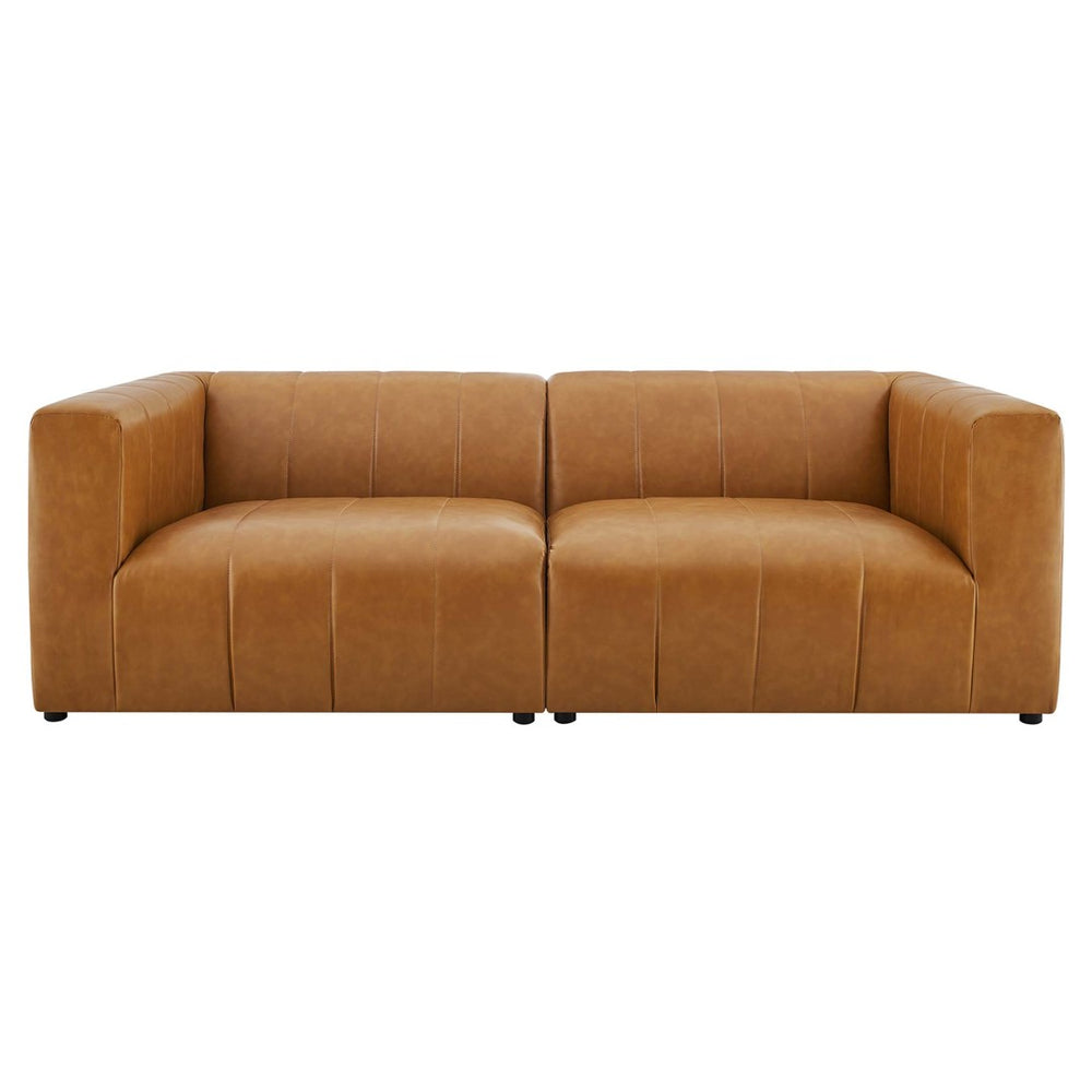 Modway Furniture Bartlett 2-Piece Vegan Leather Loveseat - Stylish Mid-Century Modern Design with Ultimate Comfort EEI-4513-TAN