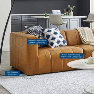 Modway Furniture Bartlett 4-Piece Modular Vegan Leather Sectional Sofa - Stylish Comfort for Modern Living Spaces EEI-4519-TAN