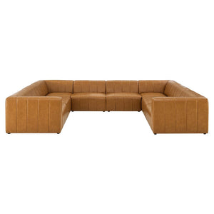Modway Furniture Bartlett 8-Piece Modular Vegan Leather Sectional Sofa - Retro-Modern Comfort in Tan Finish EEI-4536-TAN