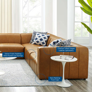 Modway Furniture Bartlett 8-Piece Modular Vegan Leather Sectional Sofa - Retro-Modern Comfort in Tan Finish EEI-4536-TAN
