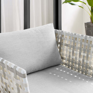 Modway Furniture Harmony Sunbrella® Outdoor Armchair - Durable Aluminum Frame, All-Weather Comfort for Relaxed Gatherings EEI-4541-TAU-GRY