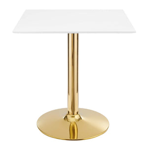 Modway Furniture Verne 28" Square Dining Table - Modern Gold & White Pedestal Design for Stylish Dining Spaces EEI-4546-GLD-WHI