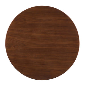 Modway Furniture Verne 35" Dining Table - Modern Elegance with Gold Pedestal & Warm Walnut Veneer for Stylish Dining EEI-4550-GLD-WAL
