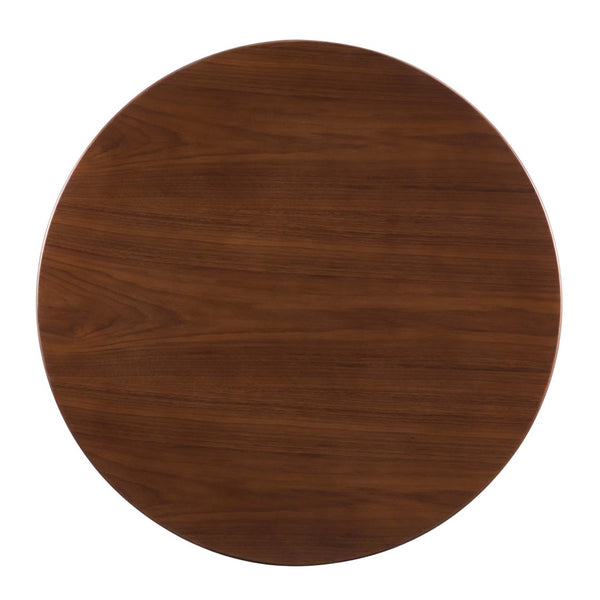 Modway Furniture Verne 35" Dining Table - Modern Elegance with Gold Pedestal & Warm Walnut Veneer for Stylish Dining EEI-4550-GLD-WAL