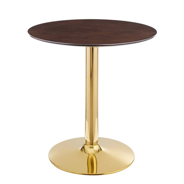 Modway Furniture Verne 28" Round Dining Table - Modern Mid-Century Design with Gold Base for Cozy Spaces & Style EEI-4551-GLD-CHE