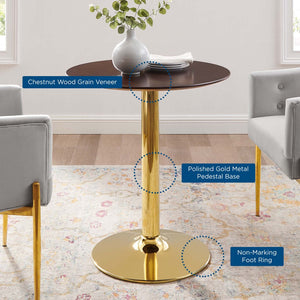 Modway Furniture Verne 28" Round Dining Table - Modern Mid-Century Design with Gold Base for Cozy Spaces & Style EEI-4551-GLD-CHE