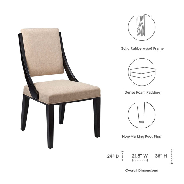 Modway Furniture Cambridge Upholstered Dining Chairs Set of 2 – Modern Comfort for Stylish Dining and Home Décor Beige EEI-4553-BEI