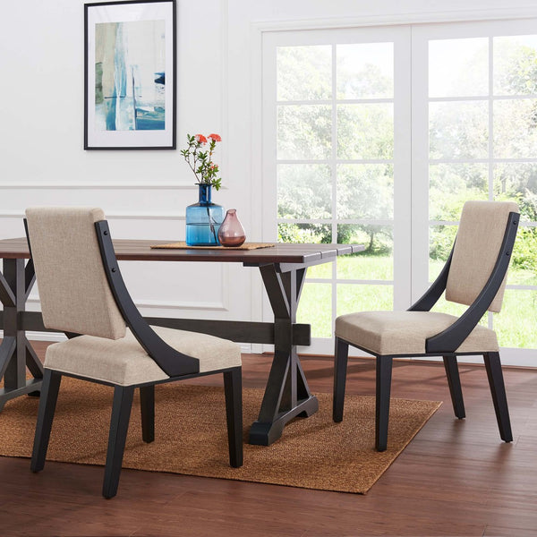 Modway Furniture Cambridge Upholstered Dining Chairs Set of 2 – Modern Comfort for Stylish Dining and Home Décor Beige EEI-4553-BEI
