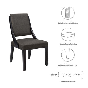Modway Furniture Cambridge Upholstered Dining Chairs Set of 2 – Modern Comfort for Stylish Dining and Home Décor Gray EEI-4553-GRY