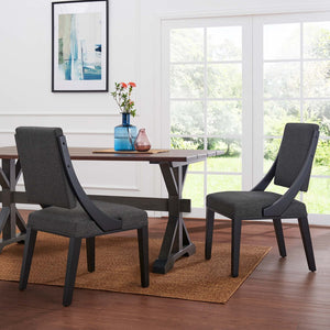 Modway Furniture Cambridge Upholstered Dining Chairs Set of 2 – Modern Comfort for Stylish Dining and Home Décor Gray EEI-4553-GRY