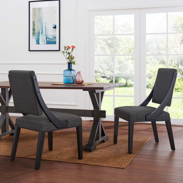 Modway Furniture Cambridge Upholstered Dining Chairs Set of 2 – Modern Comfort for Stylish Dining and Home Décor Gray EEI-4553-GRY